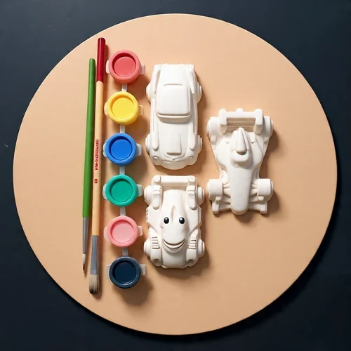 3D Racing cars concrete painting kit for kids (3 car figure